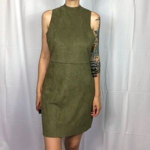 NWT Olive Suede Sleeveless Dress Size Large